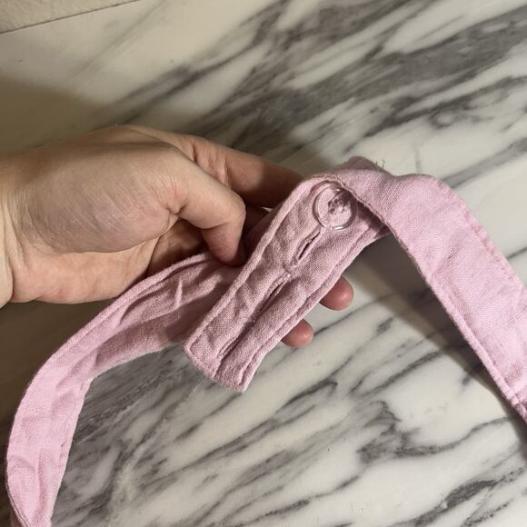 Abercrombie & Fitch Cropped Size M Halter Y2K Linen Blend Pink Tank Top Smocked - Picture 2 of 4